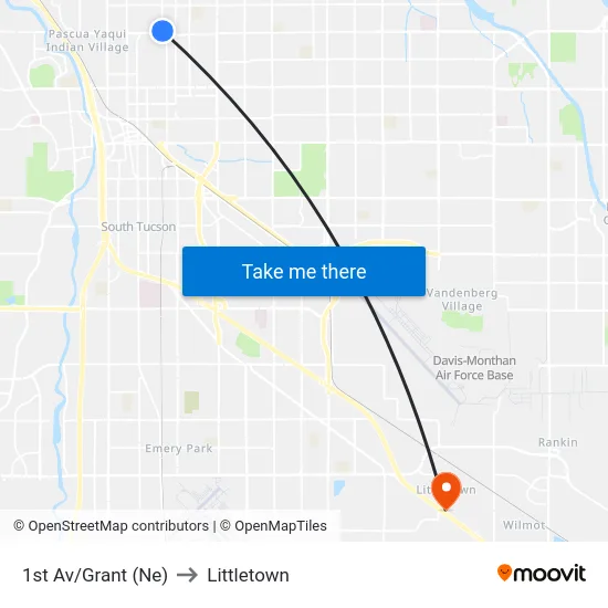1st Av/Grant (Ne) to Littletown map