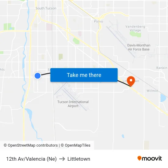 12th Av/Valencia (Ne) to Littletown map