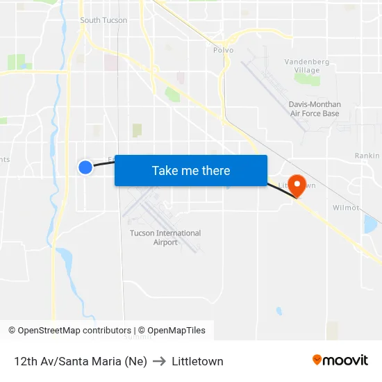 12th Av/Santa Maria (Ne) to Littletown map