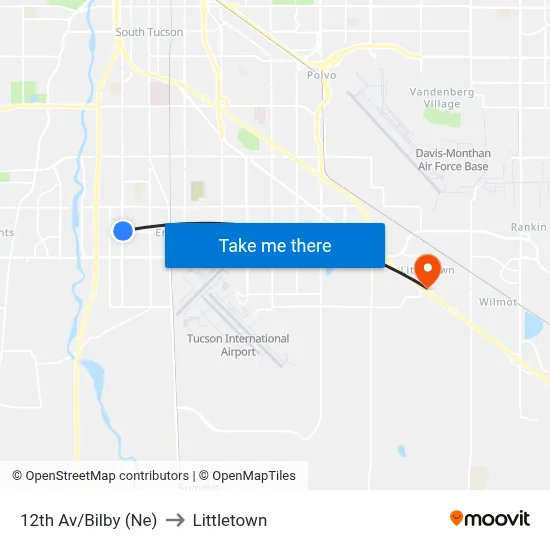 12th Av/Bilby (Ne) to Littletown map