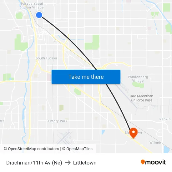 Drachman/11th Av (Ne) to Littletown map