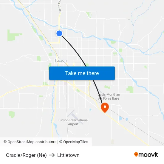Oracle/Roger (Ne) to Littletown map