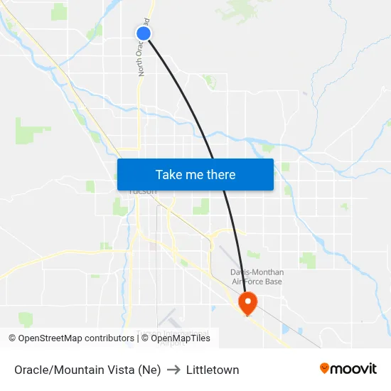 Oracle/Mountain Vista (Ne) to Littletown map