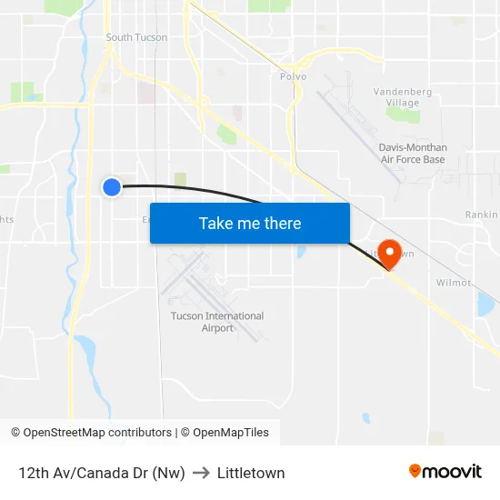 12th Av/Canada Dr (Nw) to Littletown map