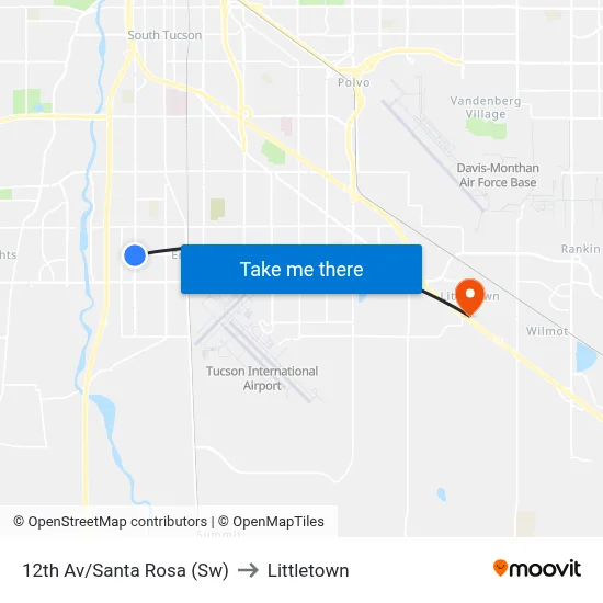 12th Av/Santa Rosa (Sw) to Littletown map