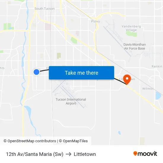 12th Av/Santa Maria (Sw) to Littletown map