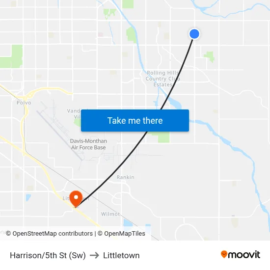 Harrison/5th St (Sw) to Littletown map
