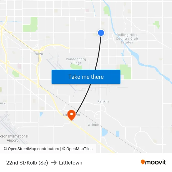 22nd St/Kolb (Se) to Littletown map