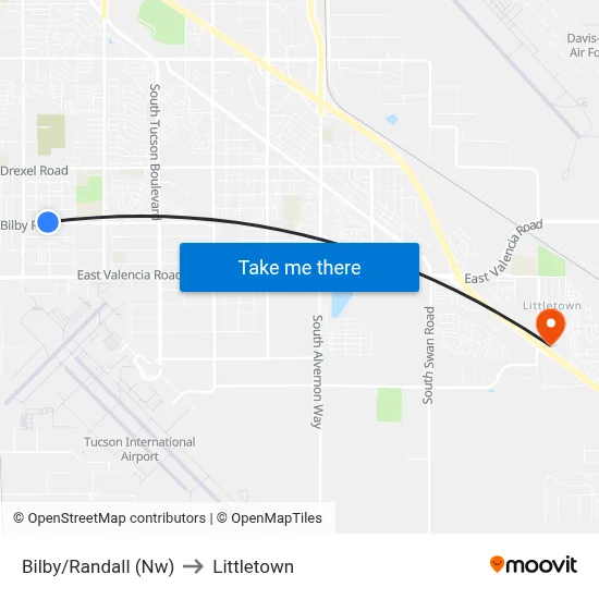 Bilby/Randall (Nw) to Littletown map