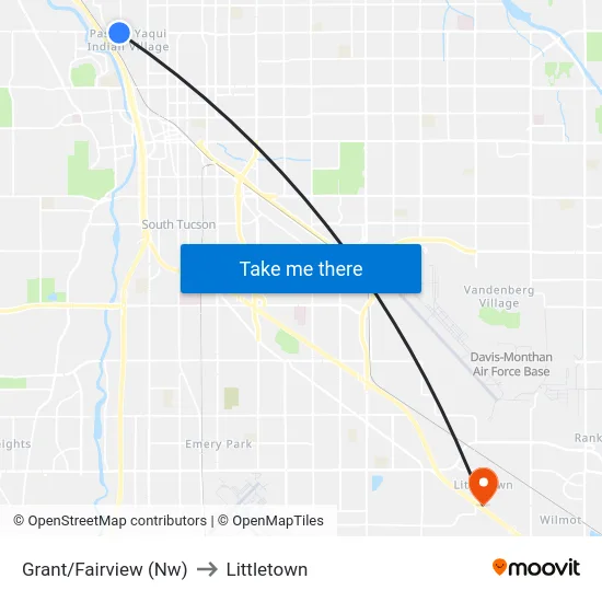 Grant/Fairview (Nw) to Littletown map