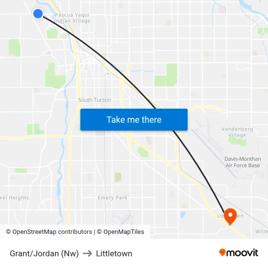 Grant/Jordan (Nw) to Littletown map