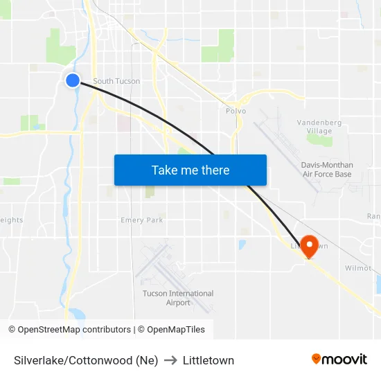 Silverlake/Cottonwood (Ne) to Littletown map