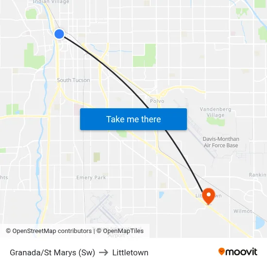 Granada/St Marys (Sw) to Littletown map