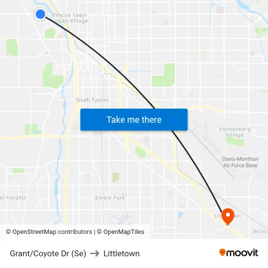 Grant/Coyote Dr (Se) to Littletown map