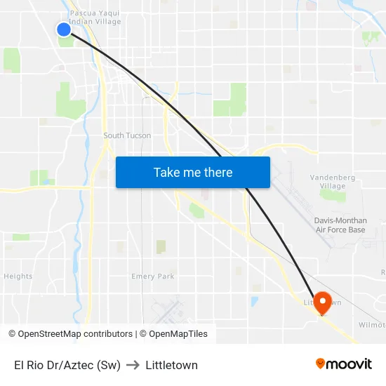 El Rio Dr/Aztec (Sw) to Littletown map