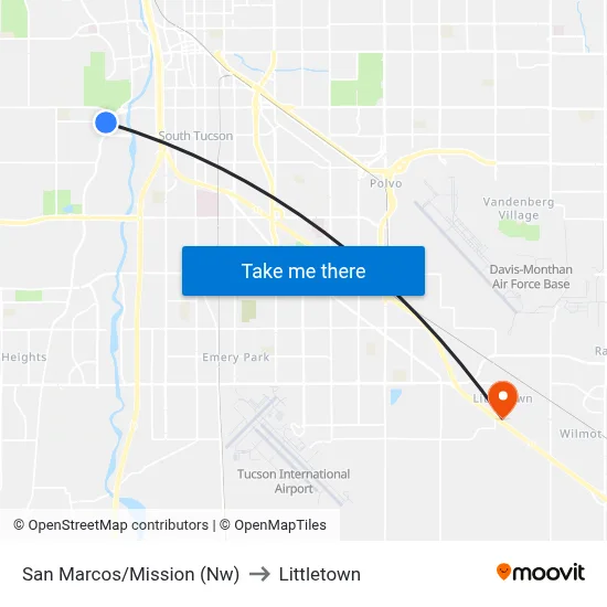 San Marcos/Mission (Nw) to Littletown map
