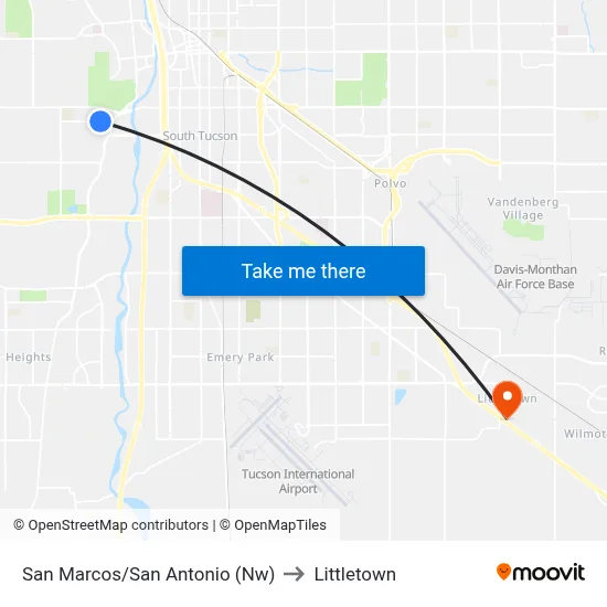 San Marcos/San Antonio (Nw) to Littletown map