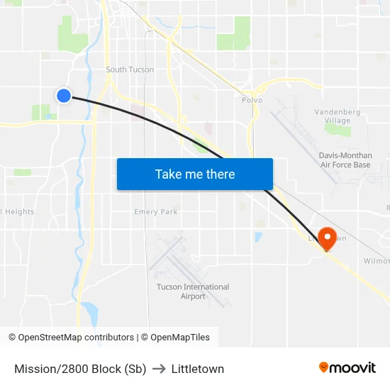 Mission/2800 Block (Sb) to Littletown map