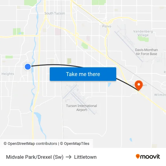 Midvale Park/Drexel (Sw) to Littletown map
