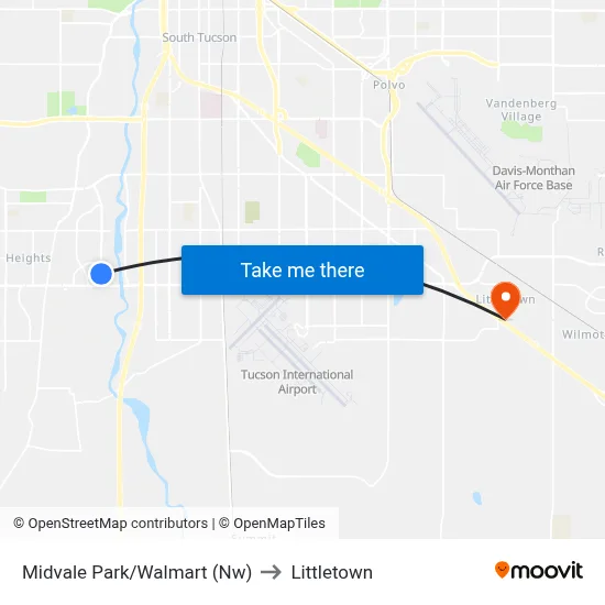 Midvale Park/Walmart (Nw) to Littletown map
