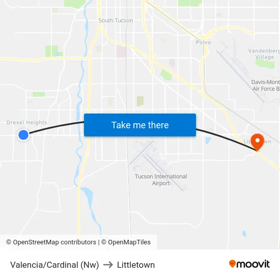 Valencia/Cardinal (Nw) to Littletown map