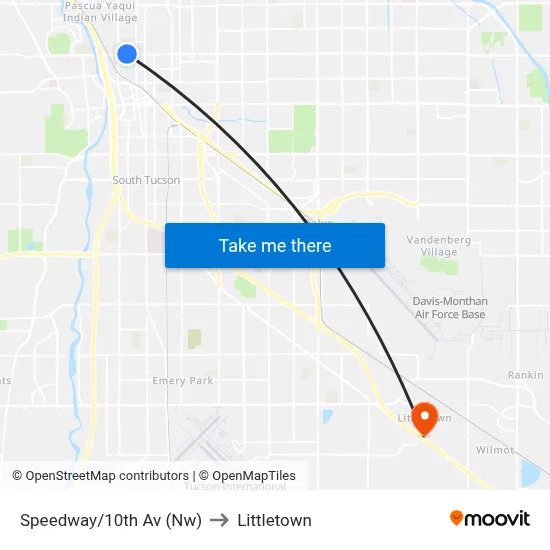 Speedway/10th Av (Nw) to Littletown map