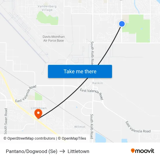 Pantano/Dogwood (Se) to Littletown map