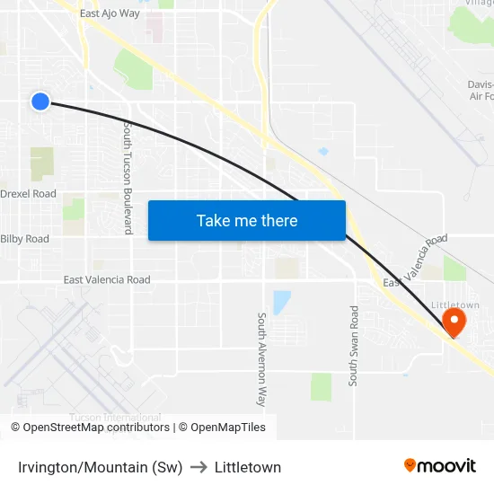 Irvington/Mountain (Sw) to Littletown map