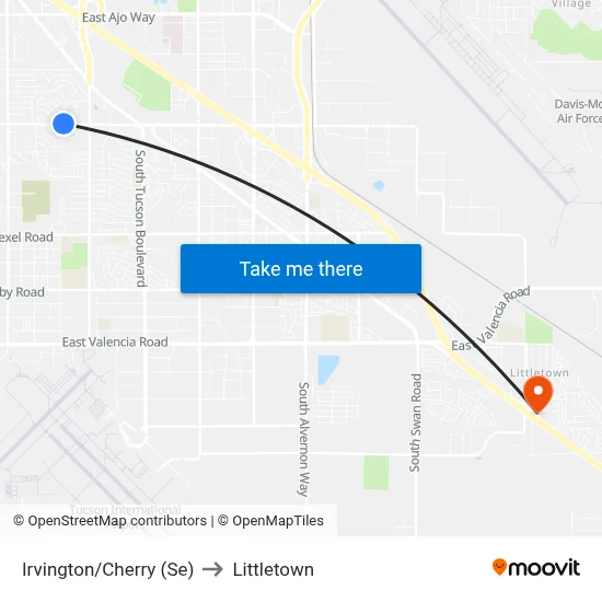 Irvington/Cherry (Se) to Littletown map