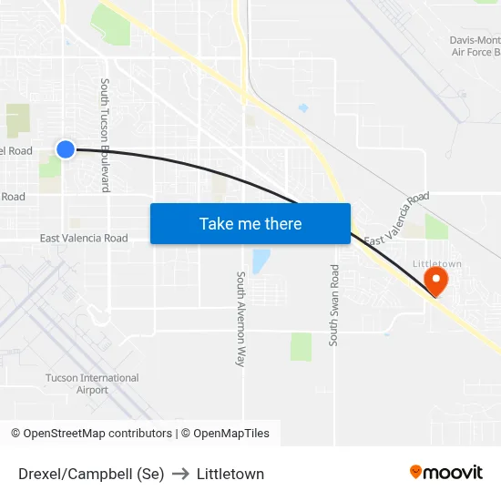 Drexel/Campbell (Se) to Littletown map