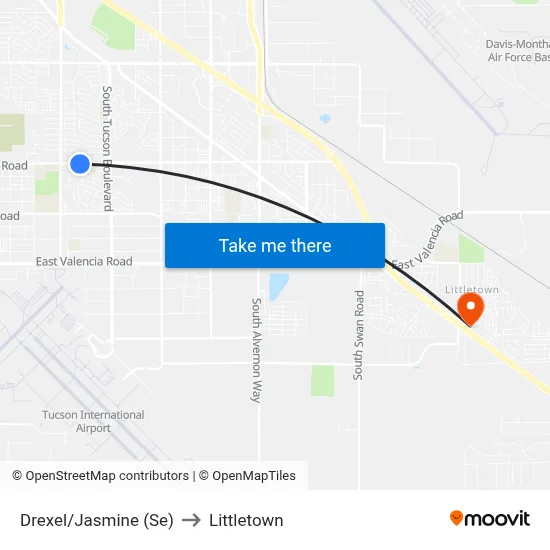 Drexel/Jasmine (Se) to Littletown map
