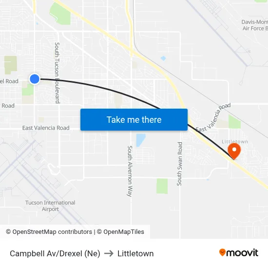 Campbell Av/Drexel (Ne) to Littletown map