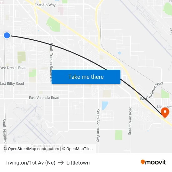 Irvington/1st Av (Ne) to Littletown map