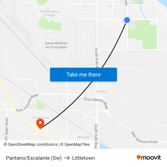 Pantano/Escalante (Sw) to Littletown map