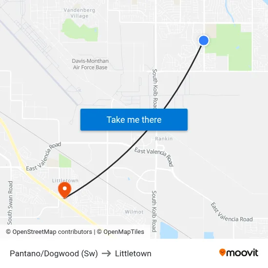 Pantano/Dogwood (Sw) to Littletown map