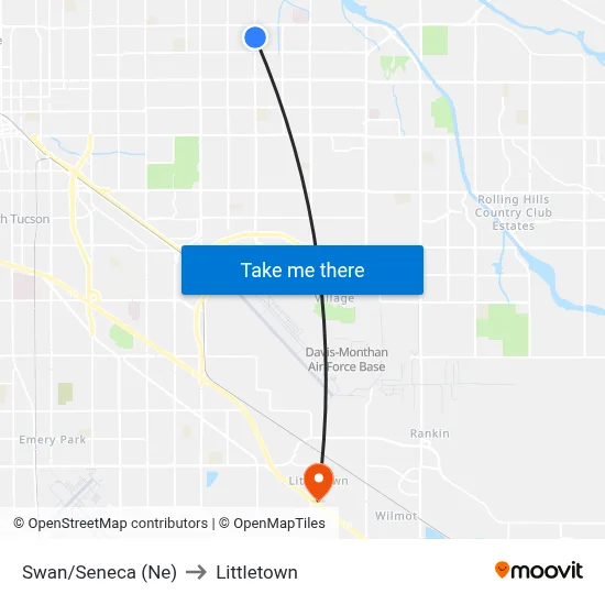 Swan/Seneca (Ne) to Littletown map