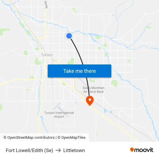 Fort Lowell/Edith (Se) to Littletown map