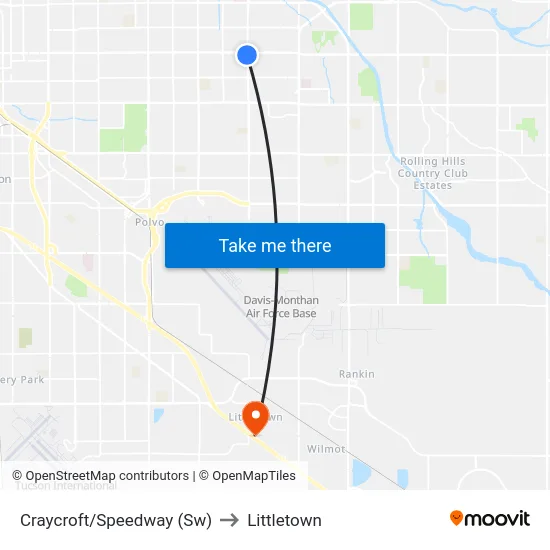 Craycroft/Speedway (Sw) to Littletown map