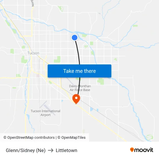 Glenn/Sidney (Ne) to Littletown map