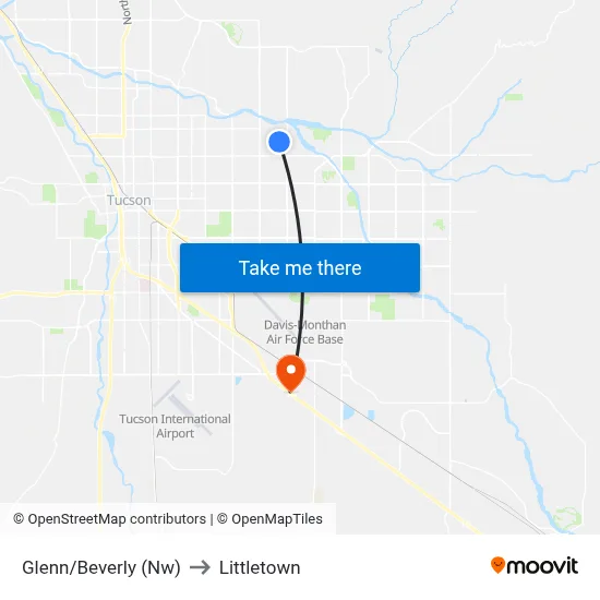 Glenn/Beverly (Nw) to Littletown map