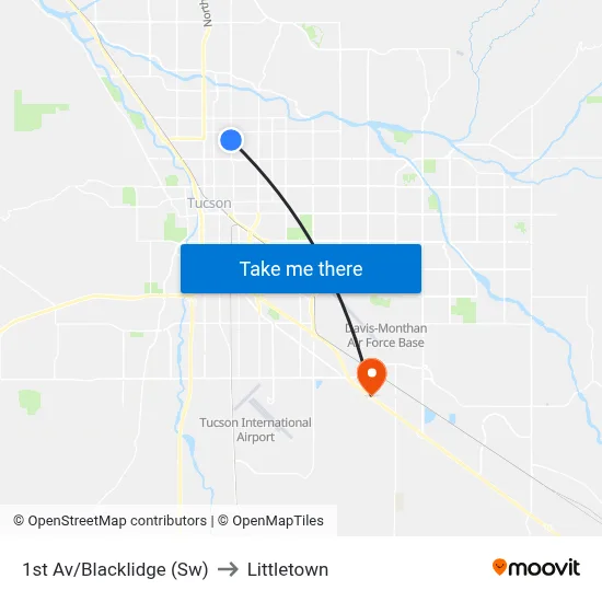 1st Av/Blacklidge (Sw) to Littletown map