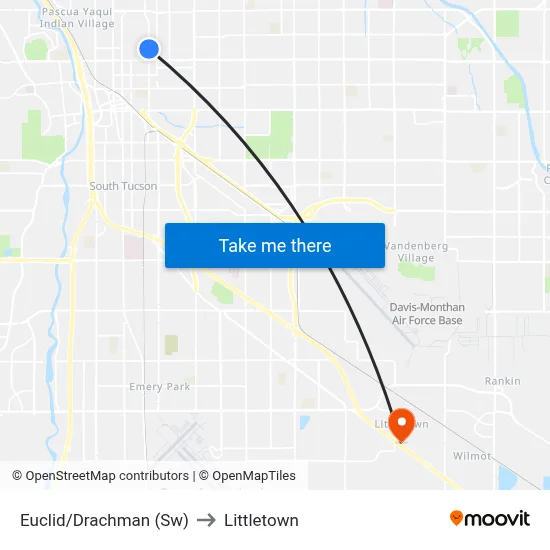 Euclid/Drachman (Sw) to Littletown map