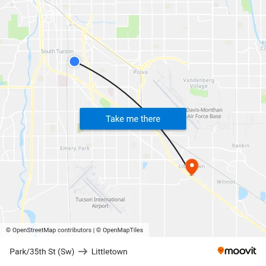 Park/35th St (Sw) to Littletown map