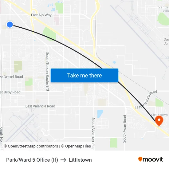 Park/Ward 5 Office (If) to Littletown map