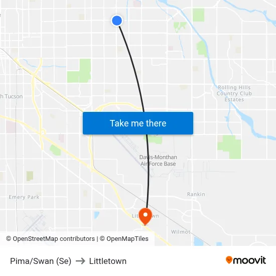 Pima/Swan (Se) to Littletown map