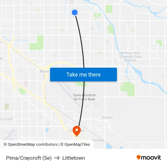 Pima/Craycroft (Se) to Littletown map