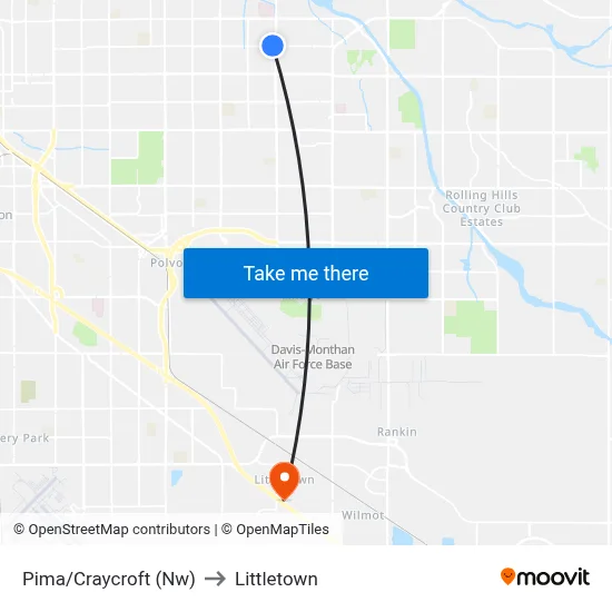 Pima/Craycroft (Nw) to Littletown map