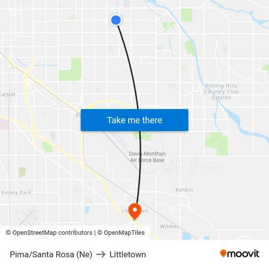 Pima/Santa Rosa (Ne) to Littletown map