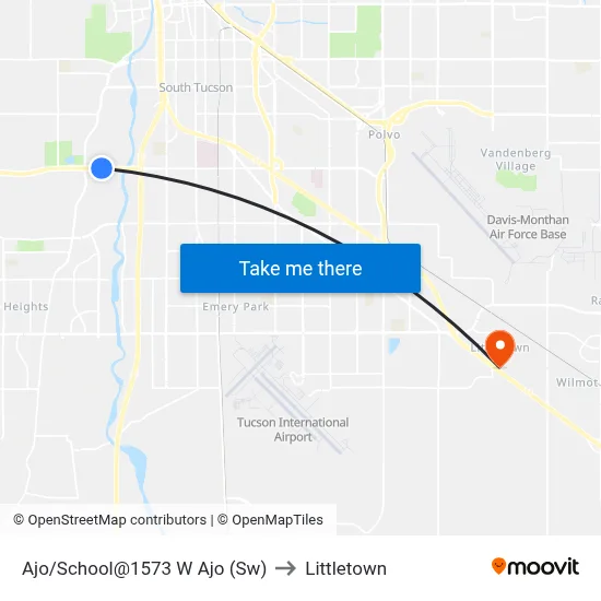 Ajo/School@1573 W Ajo (Sw) to Littletown map