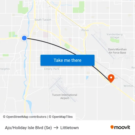 Ajo/Holiday Isle Blvd (Se) to Littletown map